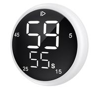 Minuteur de Cuisine Intelligent - Numérique, Magnétique, pour Bureau, Classe, Enfants TDAH - Compte à Rebours 5, 15, 25, 45 Minutes (Blanc)