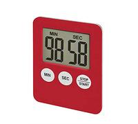 Minuteur de Cuisine Magnétique, Chronometre avec Écran LCD, Chronomètre et Alarme Digital, Timer Enfant, Compte à Rebours pour Kitchen Cuisson Douche Sport (Red, One Size)