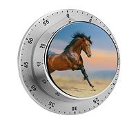 Minuteur de cuisine magnétique en forme de cheval - Minuteur mécanique pour la cuisson à la maison