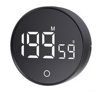 Minuteur de cuisine magnétique visuel, compte à rebours numérique, 60 minutes, grand écran LED, luminosité réglable et volume multi-niveaux pour la cuisine et l'étude (noir)
