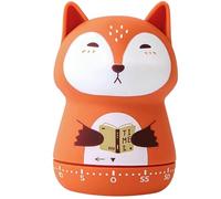 Minuteur de cuisine mécanique à remonter - Compte à rebours manuel de 60 minutes, idéal pour la salle de classe, l'étude, la cuisine et les tâches quotidiennes - Gadget animal amusant - Renard orange
