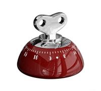 Minuteur de cuisine mécanique avec dos magnétique, compte à rebours de 60 minutes sans batterie, convient pour la cuisine, les études et la gestion du temps de bureau (rouge)