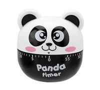 Minuteur de Cuisine Mécanique en ABS Minuteur de Cuisine en Forme de Panda Mignon Cadeau Maman Personne âgée(Black)