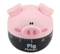 Minuteur de Cuisine Mignon, minuteur de Cuisine en Forme de Cochon mécanique drôle de Cuisine de Cochon 55 Minutes Manuel pour la Cuisson(Rose)