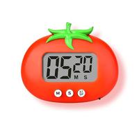 Minuteur de cuisine numérique avec fixation - Grand écran - Minuteur en forme de tomate - Minuteur pour la cuisine, les exercices et les études