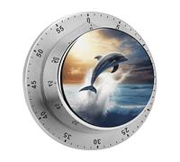 Minuteur de cuisine numérique - Beau minuteur dauphin avec compte à rebours magnétique, minuteur de cuisine visuel, pas besoin de piles pour salle de classe, maison, étude et cuisine