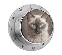 Minuteur de cuisine numérique - Beau minuteur de cuisine en forme de chat siamois avec compte à rebours magnétique, minuteur de cuisine visuel, pas besoin de piles pour salle de classe, maison, étude