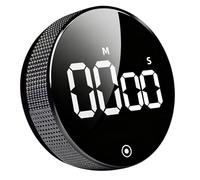 Minuteur de cuisine numérique, compte à rebours magnétique avec grand écran LED, alarme réglable avec 3 niveaux de volume, opération rotative facile pour la cuisine, les études, le fitness, le bureau