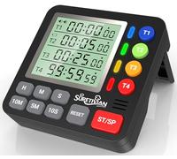 Minuteur de cuisine numérique pour la cuisine - Compte à rebours à 4 canaux avec alarme forte et mode silencieux, grand écran, dos magnétique, mémoire automatique pour salle de classe, étude, salle de