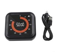 Minuteur de cuisine rotatif analogique avec fonctionnement silencieux, outil de gestion du temps mécanique pour la cuisine, la lecture et l'étude (noir)