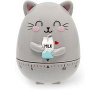 Legami - Minuterie de Cuisine, thème Kitty, réglable manuellement, 60 Minutes, sans Batterie, diamètre 6 cm, Hauteur 8 cm, Gris