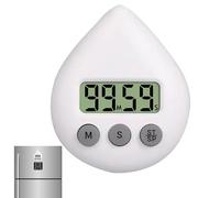 Minuteur de Douche - Chronomètre Numérique Étanche pour Salle de Bain avec Ventouse | Compte à Rebords Anti-Éclaboussures Goutte d’Eau avec Alarme Sonore et Affichage LCD | Modèle Compact Sans Percuss
