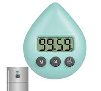 Minuteur de Douche - Chronomètre Numérique Étanche pour Salle de Bain avec Ventouse | Compte à Rebords Anti-Éclaboussures Goutte d’Eau avec Alarme Sonore et Affichage LCD | Modèle Compact Sans Percuss