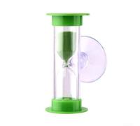 Minuteur de douche de 3 minutes avec ventouse, sablier en verre de sable coloré pour économiser l'eau, minuterie de brossage des dents pour enfants, orange (vert)