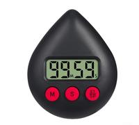 Minuteur de douche numérique avec design étanche, compact et facile à utiliser, pour la cuisine et le bain (noir)