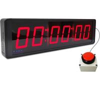 Minuteur de fitness à 6 chiffres avec bouton chronomètre, horloge murale numérique LED pour salle de sport, entraînement par intervalles et courses de vitesse, écran de 12,7 cm