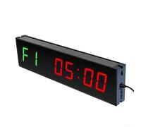 Minuteur de fitness LED, chronomètre d'intervalles de boxe, affichage LED à 6 chiffres avec télécommande pour entraînement Tabata EMOM (vert)