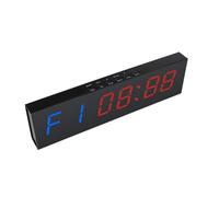 Minuteur de gym, Minuterie d'intervalle de remise en forme LED, luminosité réglable, compte à rebours, chronomètre gymnastique Portable, horloge murale for table Pour la maison/le garage/la boxe