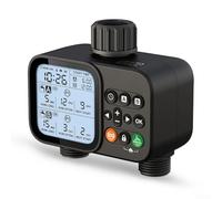 Minuteur d'eau à double sortie, contrôleur d'irrigation automatique avec mode manuel, planificateur de robinet d'extérieur en plastique robuste pour arrosage de plantes de jardin, pelouse
