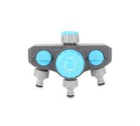 Minuteur d'eau de jardin, contrôleur d'irrigation automatique à 3 sorties, inverseur de robinet avec interrupteurs de valve indépendants pour arrosage programmé (bleu)