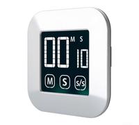 Minuteur Digital Magnétique pour Cuisson et Étude | Écran LCD tactile large, mode silencieux lumière , pour idéal cuisine et bureau, design gris