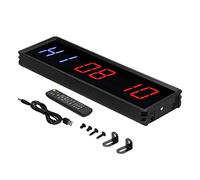 Minuteur d'intervalle LED, minuterie d'entraînement, chronomètre de comptage de chronomètre avec Summer, Télécommande, 12/24 heures, LED claire, pour entraînement de fitness et repos