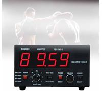 Minuteur Dintervalles De Boxe Classique, Minuteur Dintervalles Professionnel pour Salle De Sport avec Affichage LED, 1 À 12 Rounds Et Illimité, Durée des Rounds De 30 S À 10 Min, De 30/60 S