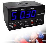 Minuteur d'intervalles de boxe, minuterie professionnelle avec affichage LED, buzzer réglable, pour entraînement et entraînement, 1 à 12 tours de défi