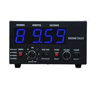 Minuteur d'intervalles de boxe, minuteur de gymnastique professionnel avec affichage LED, 1 à 12 rounds de défi et buzzer réglable, entraînement de 30 s à 10 min et temps de repos de 0/30/60 s Blue