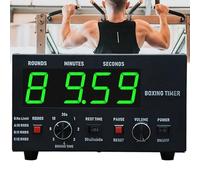 Minuteur d'intervalles de boxe professionnel avec affichage LED, portable avec son réglable et chronomètre, temps d'entraînement sélectionnable et répétitions de cycle