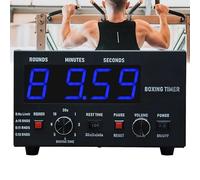 Minuteur d'intervalles de boxe professionnel avec affichage LED, portable avec son réglable et chronomètre, temps d'entraînement sélectionnable et répétitions de cycle