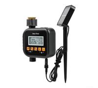Minuteur d'irrigation solaire avec détection de pluie pour tuyau d'arrosage réglable IP54 Résistant à l'eau Hydratation automatique 15 x 6 x 12 cm Noir Compatible avec (A)