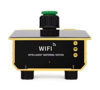 Minuteur d'irrigation solaire WiFi Smart App Control Système d'arrosage automatique | avec capteur de pluie | Connexion rotative à 360° | pour jardin, pelouse, terrasse (2 prises)