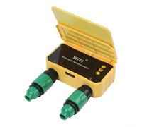 Minuteur d'irrigation WiFi à énergie solaire avec contrôle par application et capteur de pluie, contrôleur d'arrosage automatique pour pelouse, serre et utilisation en extérieur, noir et jaune (2