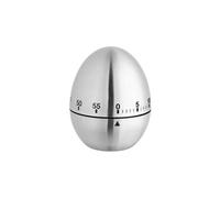 TFA Dostmann Minuteur de cuisine 38.1026 – mécanique acier inoxydable 60 min, sans piles, argenté