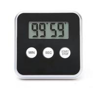 Minuteur électronique avec écran LCD magnétique et support, minuteur de cuisine précis avec fonction d'alarme jusqu'à 99 minutes 59 secondes en plastique ABS noir