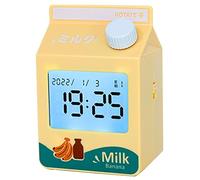 Minuteur électronique visuel for Brique de Lait, avec Bouton Commande, Alarme silencieuse/bip, écran LCD HD, minuteur d'étude(Geel)
