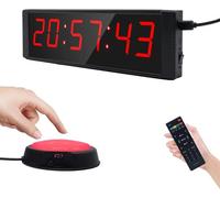 Minuteur et horloge portable pour entraînement avec bouton de démarrage/arrêt, compte à rebours/haut, chronomètre, horloge de gym pour salle de sport à domicile avec télécommande, horloge murale