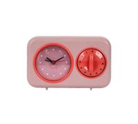 Fisura - Minuteur de Cuisine rétro Rose. Minuteur de Cuisine analogique 60 Minutes. Minuteur Multifonction avec Horloge et Fonction Alarme. Minuteur Pomodoro.
