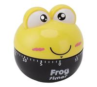 Minuteur Grenouille avec Matière Plastique, Haute Précision et Minuterie de Cuisine Mécanique Réglable de 60 Minutes, Idéal pour L'étude de la Cuisine (Jaune)