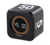 Minuteur hexagonal pour enfants avec induction par gravité pour compte à rebours visuel numérique pour étude, cuisine, pomodoro pour affichage double mode, fonctionnement silencieux (noir)