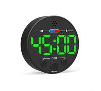 Minuteur LED avec dos magnétique et écran LCD transparent, permet un compte à rebours et un compte à rebours précis, parfait pour la cuisine, le bureau et la salle d'étude (vert)
