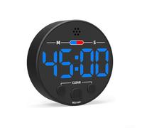 Minuteur LED magnétique avec écran LCD clair, offrant des fonctions de compte à rebours et de compte à rebours pour la cuisine, la pâtisserie, l'étude et les applications de bureau (bleu)