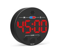 Minuteur LED pour cuisine avec écran LCD transparent, fonction compte à rebours et comptage en ABS, pour pâtisserie, cuisine, bureau, salle d'étude, 7,5 cm de diamètre, blanc, rouge, bleu, vert