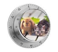 Minuteur Magnétique Chat Mignon Lapin Minuteur De Cuisine Minuteur Mécanique À Compte À Rebours Rappels De Temps pour La Cuisine, Le Fitness Et La Cuisson Au Four