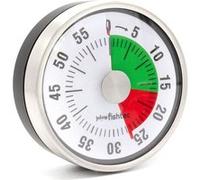 Minuteur magnétique Cuisine FISHTEC Zones couleur 60 min Acier inox Lecture claire pour maîtriser les cuissons Gris G