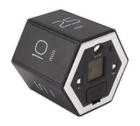 Minuteur magnétique Hex Flip, Cube de Gestion du Temps avec écran LCD, Fonction d'alarme silencieuse, Facile à Utiliser pour Cuisiner, étudier, Travailler, matériau ABS 7,5 x 6,5 (Noir)