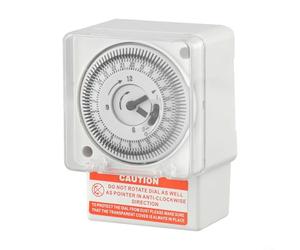 Minuteur mécanique AC 220 V 24 heures Interrupteur analogique avec alimentation 300 H Montage sur rail DIN pour cuisine, sous-station commerciale, gris SL-189