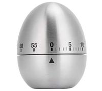 Minuteur Mécanique en Acier Inoxydable, Kitchen Cooking Timer 60 Minutes - Minuteur Enfant Précis, Rappel Sonore Fiable, Outil Gestion du Temps Cuisine (en Forme d'oeuf)