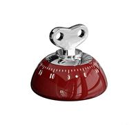Minuteur mécanique magnétique de cuisine 60 min - Rappel de cuisson - Réveil pour cuisson sans pile ABS - 7,6 cm - Blanc, rouge, vert (rouge)